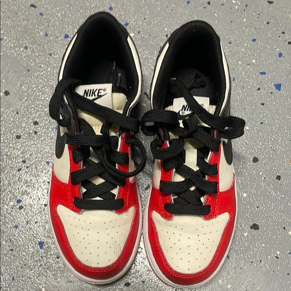 Nike Kids Sneakers in White, Red, and Black